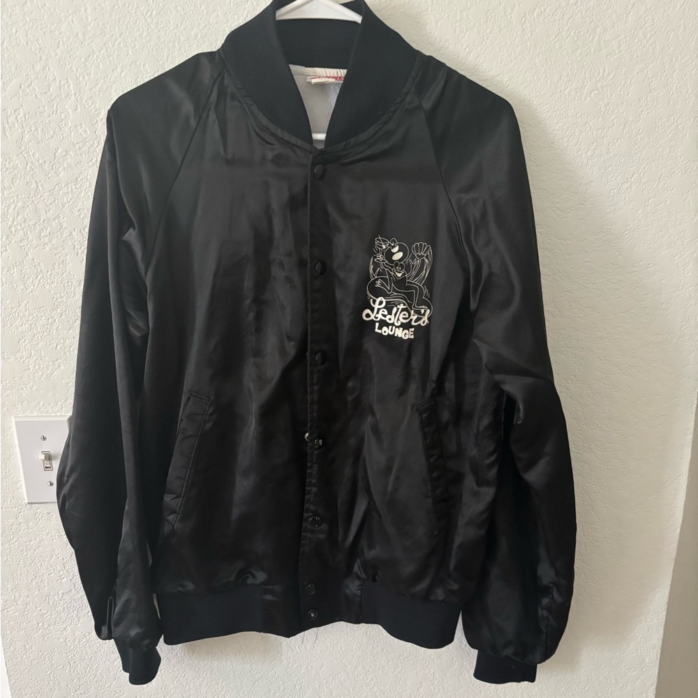 Vintage Satin Bomber Jacket Black Men’s Small, Women’s Medium